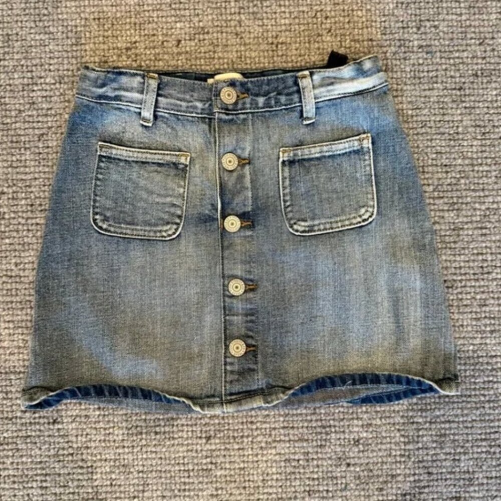 Levi's Kid's High Rise Skirt Blue Denim Button 10 Reg